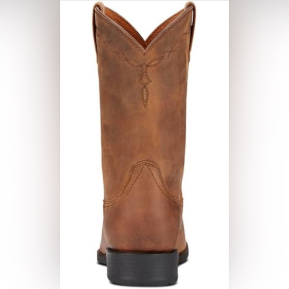 ARIAT Men’s Distressed Brown Leather Heritage Roper Cowboy Boots - Picture 6 of 6